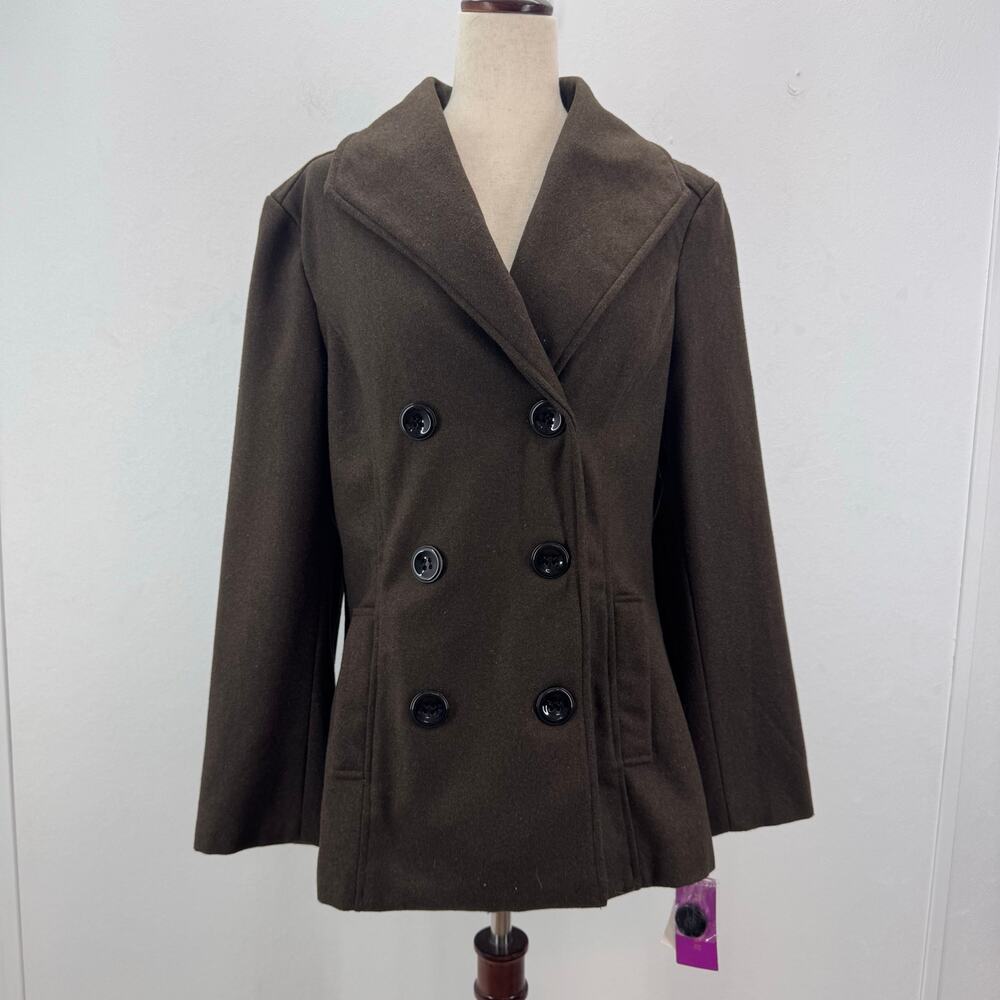 NWT Rampage Double Breasted Coat Women's Medium Coffee Preppy Academia Capsule
